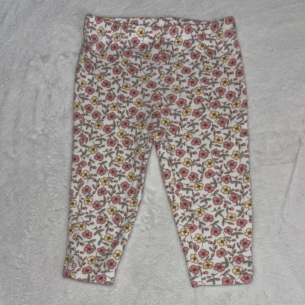 (3 for $10) carters Floral Print Kids Leggings 3-6 months 100% cotton